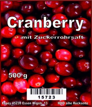 Cranberry Zuckerrohr 500 g